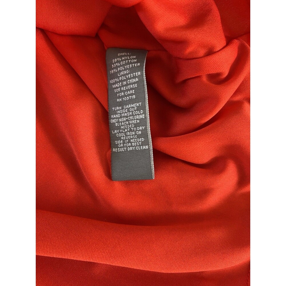 Sharagano Floral Lace Overlay Womens Cocktail Dress Size 14 Red Black Classic - Picture 10 of 13